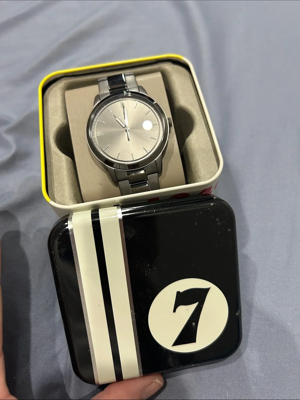 Fossil Men’s Stainless Steel Black Dial Watch new in box